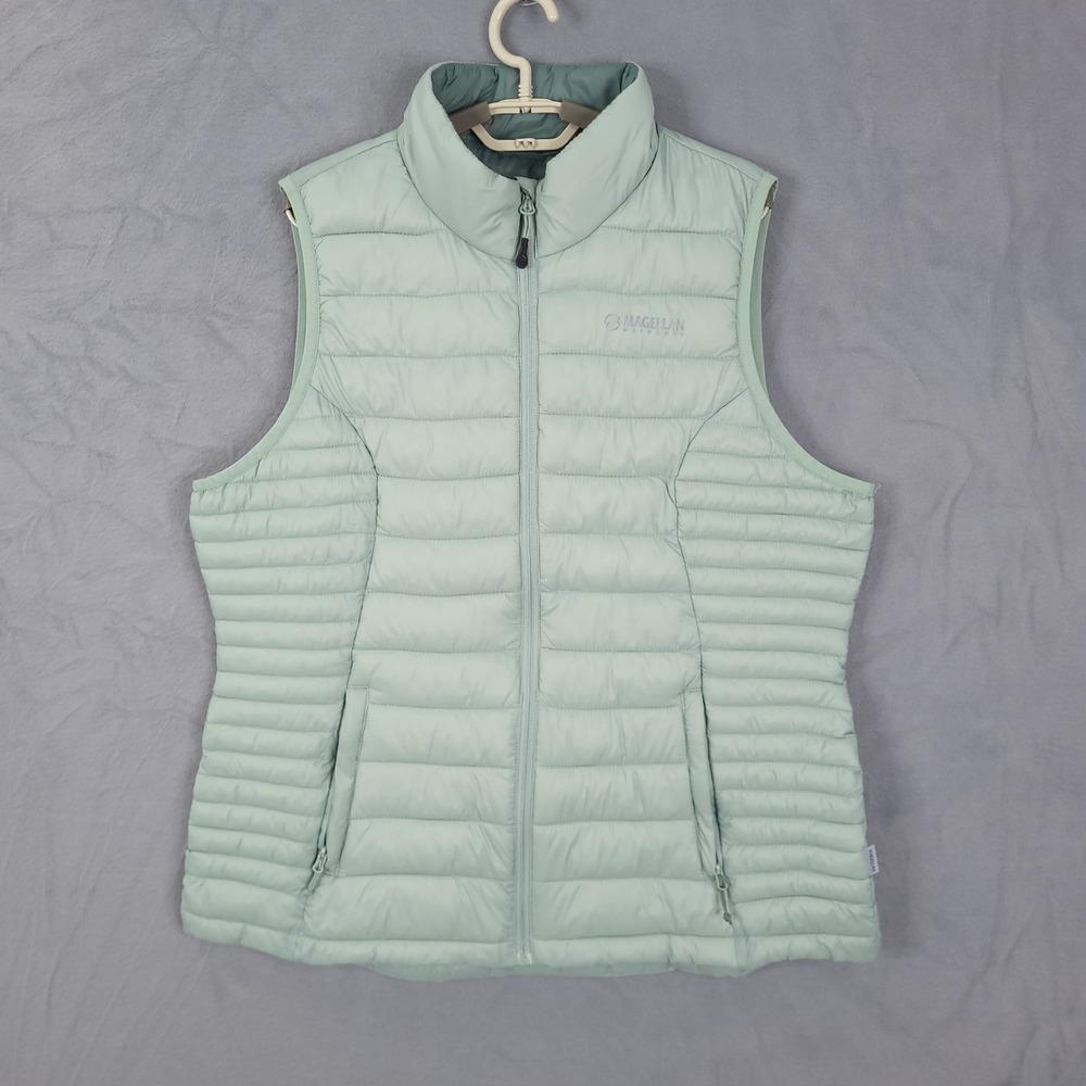 Magellan Vest Puffer Jacket Womens Green XL Quilted Lightweight Outdoors Hiking